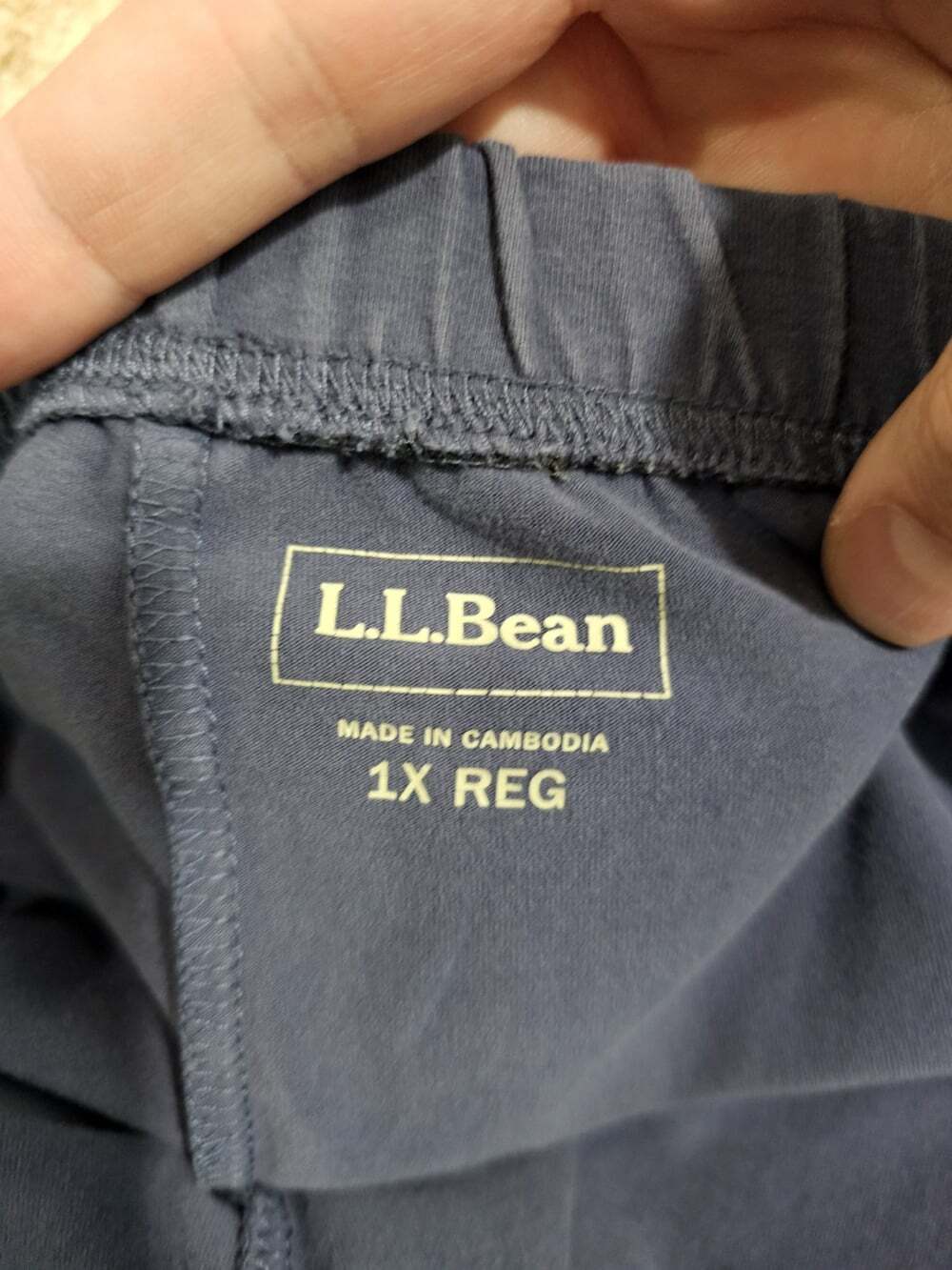 L.L.Bean Women 1X Blue Pants Cotton Solid Casual Luxury Essential Lounge - Picture 5 of 7